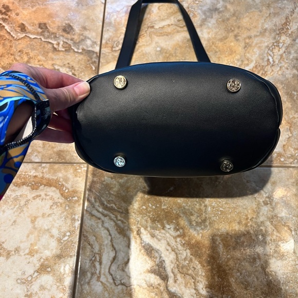 Spartina 449 Black Leather Bucket Bag EUC - Picture 6 of 15